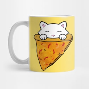 Cat eating a pizza Mug